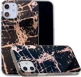 Voor iPhone 12 mini Plating Marble Pattern Soft TPU beschermhoes (zwart goud)