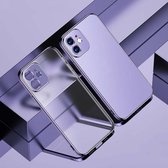 Galvaniseren Frosted Airbag schokbestendige siliconen beschermhoes voor iPhone 12 Mini (paars)
