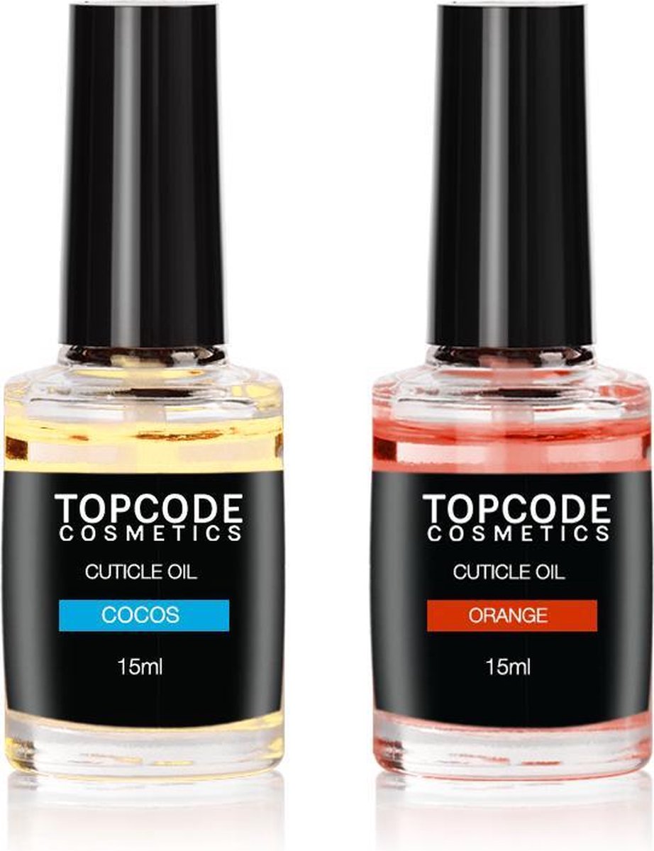Goedkoopste TOPCODE Cosmetics - 2x Nagelriemolie - sinaasappel - cocos - 15ml - Cuticle oil