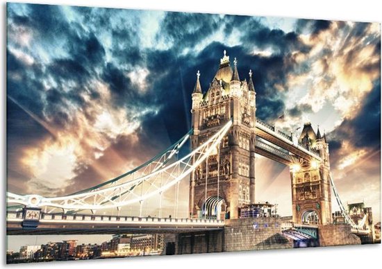 Pont de peinture sur verre | Gris, bleu, crème | 120x70cm 1Hatch | Tirage photo sur verre |  F006111