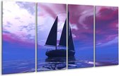 Peinture sur verre de voilier | Bleu, violet, noir | 160x80cm 4 Liège | Tirage photo sur verre |  F003226