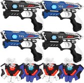 4 laserpistolen + 4 lasergame waterdamp vesten - KidsFun laserguns voor kinderen vanaf 6 jaar