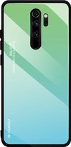 Voor Geschikt voor Xiaomi Redmi Note 8 Pro Gradient Color Glass Case (groen)