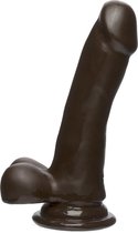 The D - Slim D - 6 Inch With Balls Firmskyn - Chocolate - Realistic Dildos -