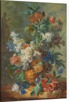 Stilleven met bloemen, Jan van Huijsum - Foto op Canvas - 75 x 100 cm