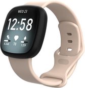 By Qubix geschikt voor Fitbit Versa 3 - Fitbit Versa 4 - Fitbit Sense 1 - Fitbit Sense 2 Sportbandje - Zandroze - Maat: M-L Smartwatchbandje bandje Armband Polsband Strap Band
