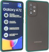 Hoesje Geschikt voor de Samsung Galaxy A72 & Galaxy A72 5G - Hard Case Backcover Telefoonhoesje - Donker Groen