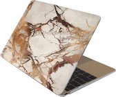 Apple MacBook Pro 13 (2012-2015) Case - Mobigear - Marmer Serie - Hardcover - Wit / Bruin - Apple MacBook Pro 13 (2012-2015) Cover