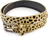 Kidzzbelts Meisjesriem kinderriemSmalle 1981 - Beige/Cheeta - 65 cm