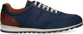 Van Lier - Heren - Blauwe nubuck sneakers met croco detail - Maat 46