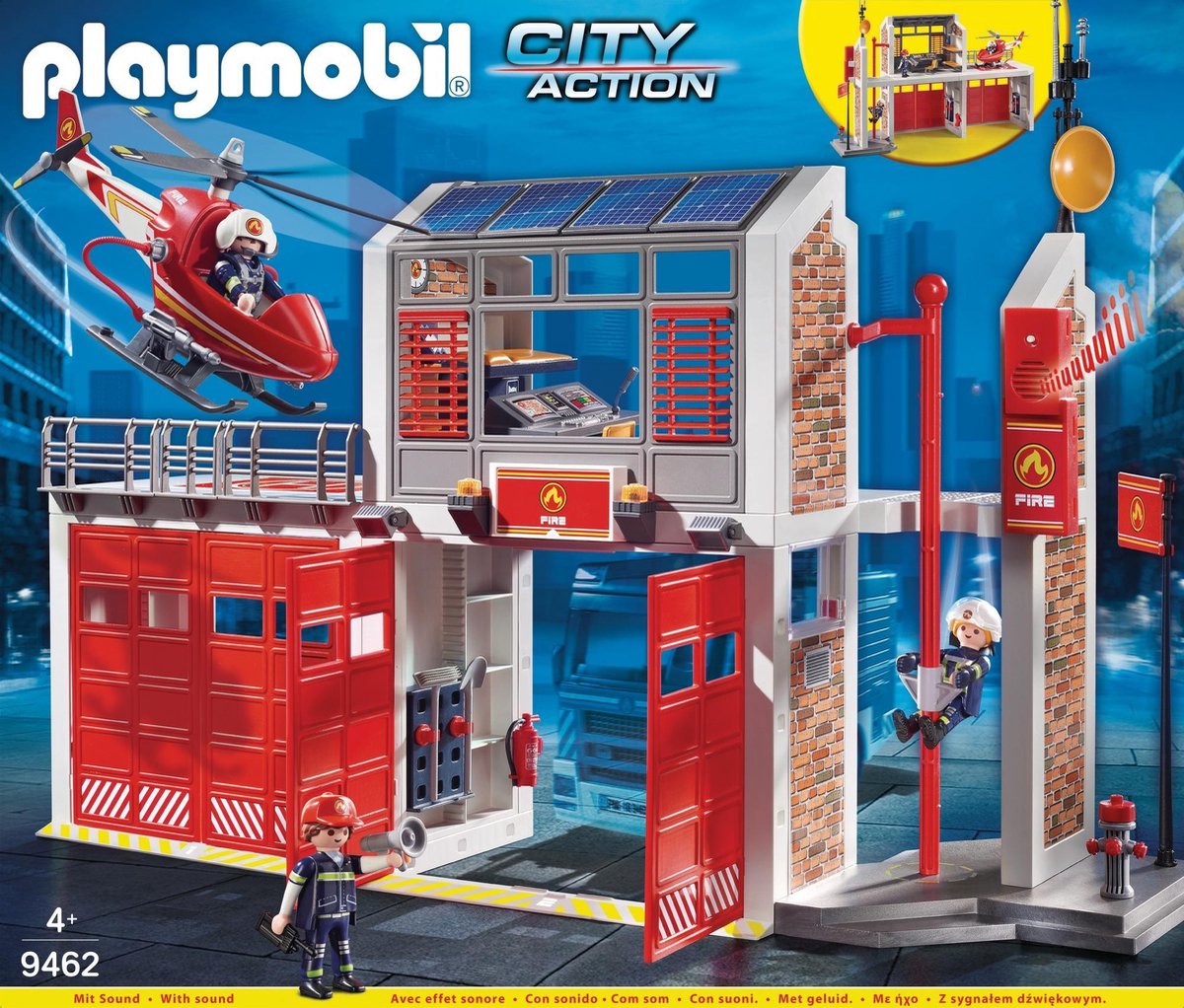 PLAYMOBIL City Action Grote brandweerkazerne met helicopter - 9462 | bol.com