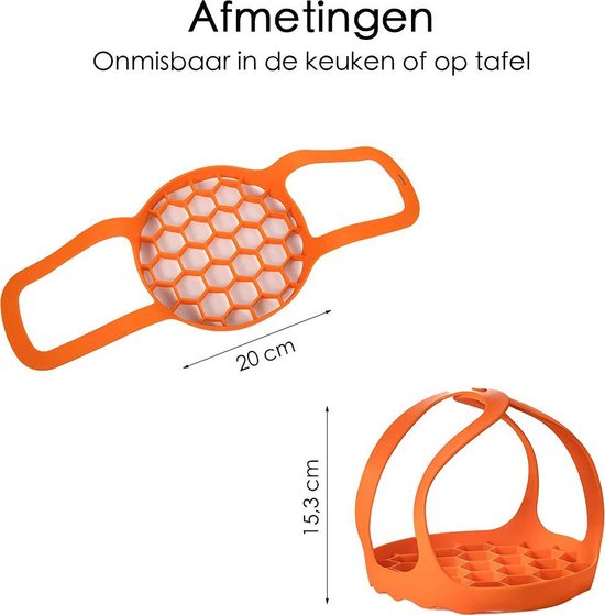 Pannenlappen - Ø 20 cm - Onderzetter - Pannenhouder - Lichtgewicht - Siliconen - Oranje - Onderzetter - Pannentiller - Pannenlap — afbeelding 4