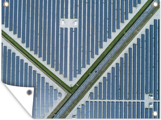 Tuinposter - Zonnepanelen van boven