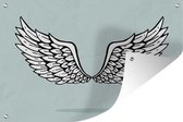 Muurdecoratie Tatoeage van engelenvleugels - 180x120 cm - Tuinposter - Tuindoek - Buitenposter