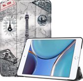 Hoes voor iPad Mini 2021 tablet hoes voor 6e generatie Apple iPad Mini - Tri-Fold Book Case - Eiffeltoren