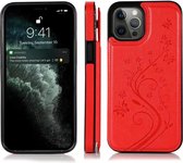 Samsung Galaxy S20 Ultra Back Cover Hoesje met print - Pasjeshouder Leer Portemonnee Magneetsluiting Flipcover - Samsung Galaxy S20 Ultra - Rood