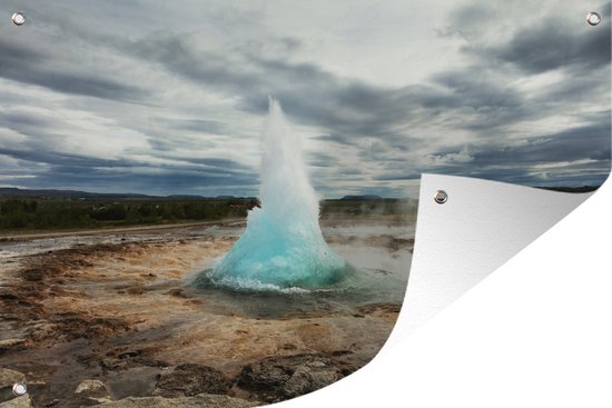 Foto: Muurdecoratie strokkur geiser in ijsland 180x120 cm tuinposter tuindoek buitenposter