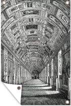 Tuindecoratie Een illustratie van een gang in het Vaticaanse Musea - 40x60 cm - Tuinposter - Tuindoek - Buitenposter