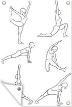 Tuinposters buiten Yoga - Vrouwen - Wit - 60x90 cm - Tuindoek - Buitenposter