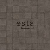 ESTAhome behang geblokt motief bruin - 196320 - 53 cm x 10,05 m