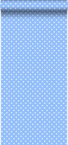 ESTAhome behang kleine stippen lichtblauw - 138103 - 53 cm x 10,05 m