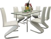 Medina Eetkamerstoelen 6 st kunstleer wit