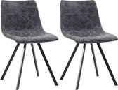 Medina Eetkamerstoelen 2 st kunstleer zwart