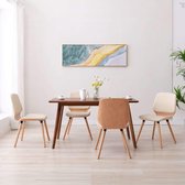 Medina Eetkamerstoelen 4 st kunstleer crème