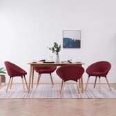 Medina Eetkamerstoelen 4 st stof wijnrood
