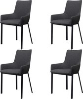 Medina Eetkamerstoelen 4 st stof donkergrijs