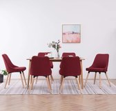 Medina Eetkamerstoelen 6 st stof wijnrood