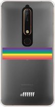 Nokia 6 (2018) Hoesje Transparant TPU Case - #LGBT - Horizontal #ffffff