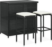 Medina 3-delige Barset poly rattan zwart