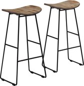 Medina Barstoelen 2 st gerecycled teakhout
