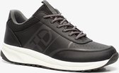 TwoDay leren heren sneakers - Zwart - Maat 44 - Echt leer - Uitneembare zool