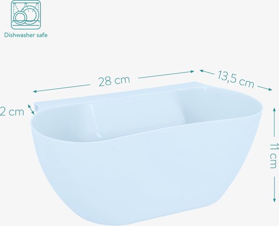 Navaris - Poubelle suspendue pour cendres de cuisine ou tiroirs - Poubelle de cuisine - Set de 2 - Wit et bleu