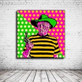 Pop Art Pablo Picasso Canvas - 100 x 100 cm - Canvasprint - Op dennenhouten kader - Geprint Schilderij - Popart Wanddecoratie