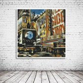 Broadway Wall Art Poster in lijst - 90 x 90 cm en 2 cm dik - Fotopapier Mat 180 gr Framed - Popart Wanddecoratie inclusief lijst