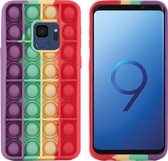 iMoshion Pop It Fidget Toy - Pop It hoesje voor de Samsung Galaxy S9 - Rainbow