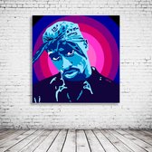 Pop Art Tupac Shakur Acrylglas - 100 x 100 cm op Acrylaat glas + Inox Spacers / RVS afstandhouders - Popart Wanddecoratie