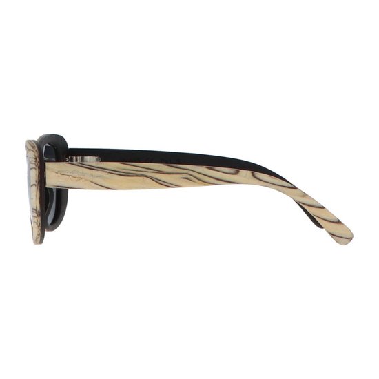 5one® Siena White striped - houten dames zonnebril met grijze lens van 5one® — afbeelding 4