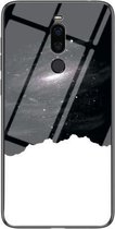 Voor Meizu X8 Sterrenhemel Geschilderd Gehard Glas TPU Schokbestendige Beschermhoes (Universe Sterrenhemel)