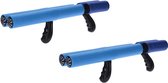 2x Blauw waterpistool/waterpistolen van foam 40 cm met handvat en dubbele spuit