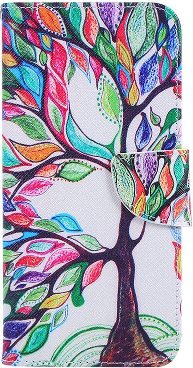 Shop4 - Samsung Galaxy S21 Plus Hoesje - Wallet Case Gekleurde Boom