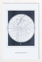 JUNIQE - Poster in houten lijst Northern Constellations II -30x45