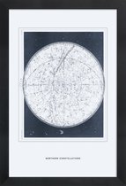 JUNIQE - Poster in houten lijst Northern Constellations II -40x60