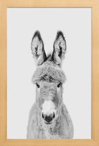 JUNIQE - Poster in houten lijst Donkey Classic -30x45 /Wit & Zwart
