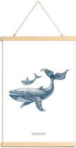 JUNIQE - Posterhanger Humpback Whale II -20x30 /Blauw