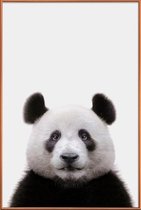 JUNIQE - Poster met kunststof lijst Panda -20x30 /Wit & Zwart