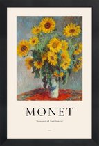 JUNIQE - Poster in houten lijst Monet - Bouquet of Sunflowers -60x90